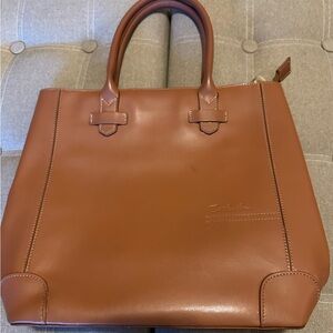 Elegant Bostanten Brown Leather Tote Bag